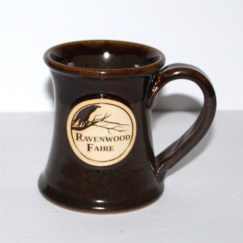 Sunset Hill coffee tea Mug Ravenwood Faire VA 2024 stoneware brown Renaissance